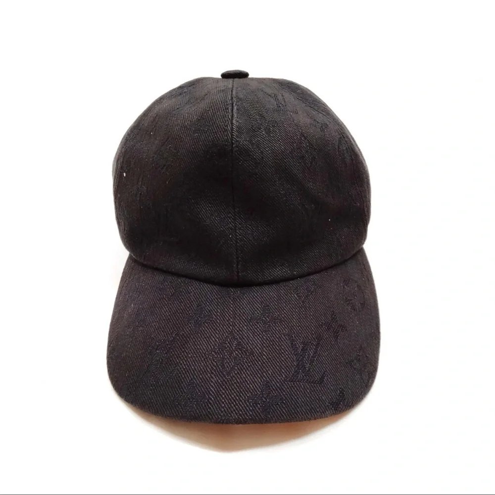 AUTH Louis Vuitton Monogram Logo Baseball Hat Black - Picture 2 of 9